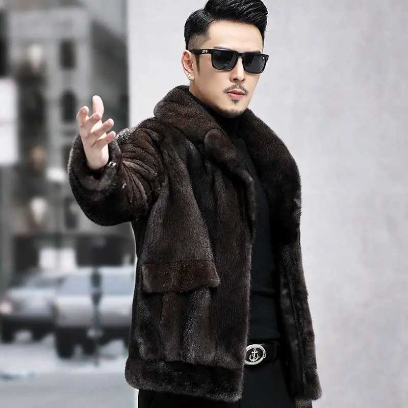 Men Winter and Autumn Fleece Fake Fur Fluffy Coat Jackets Outwear Oversized Warm Fashion Outwear Plush Long Sleeve Jackets Z70XJ241102