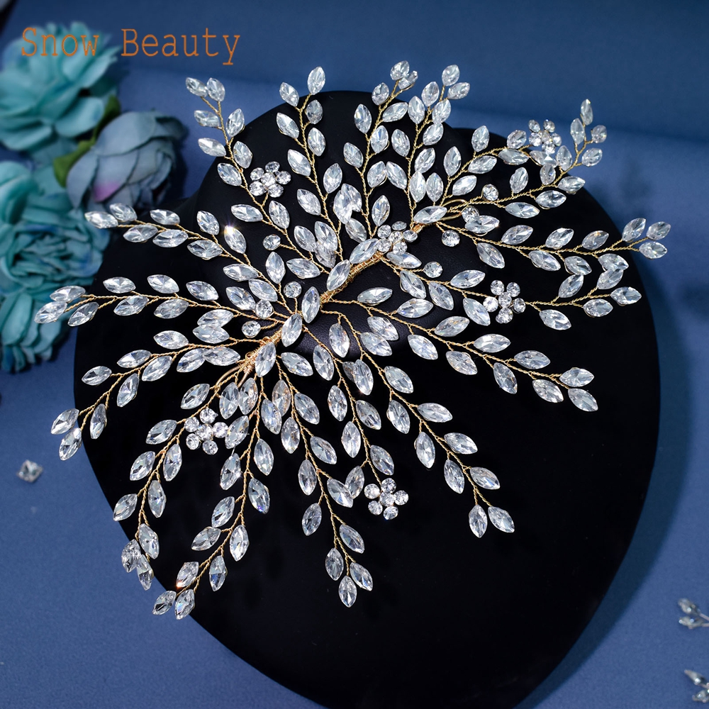 A422 Rhinestone Wedding Hair Band Hair Accesories Crystal Bridal Headwear Party Bridal Tiaras Headpiece for Bride Jewelry