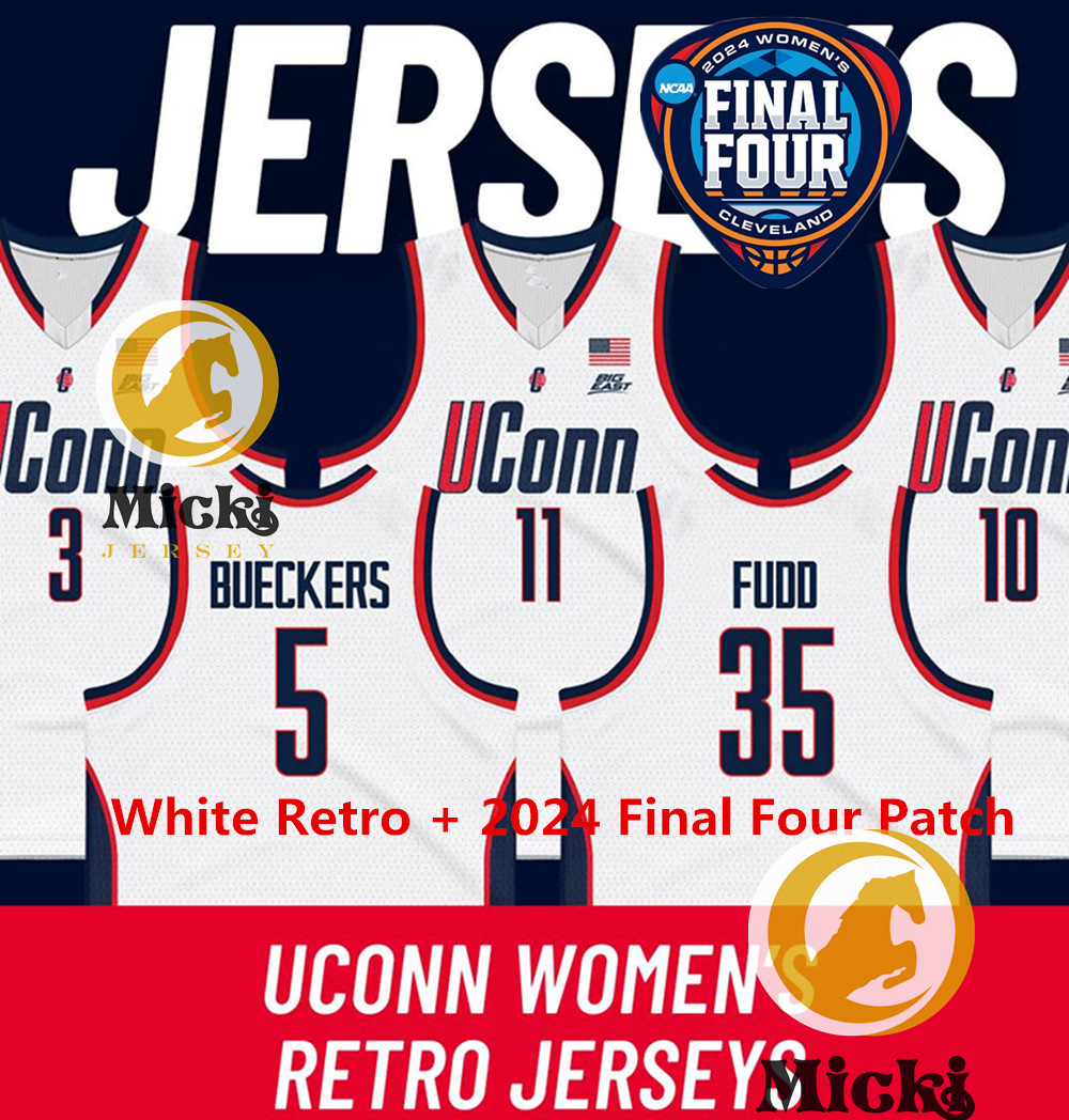 Aaliyah Edwards Paige Bueckers Uconn Huskies 2024 Final Four Womens Basketball Jersey Stitched Nika Muhl Caroline Du