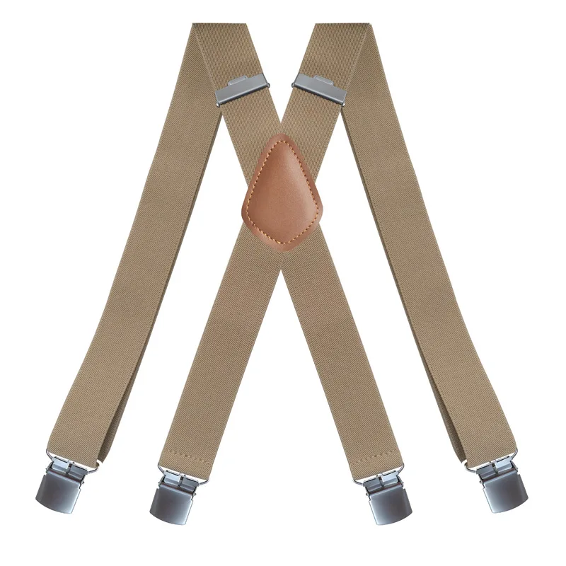 Heavy Duty Work Suspenders for Men 3cm Wide X new Back 2025 with 4 Strong Clips Adjustable Elastic Trouser Pants Braces Straps Dad Gifts