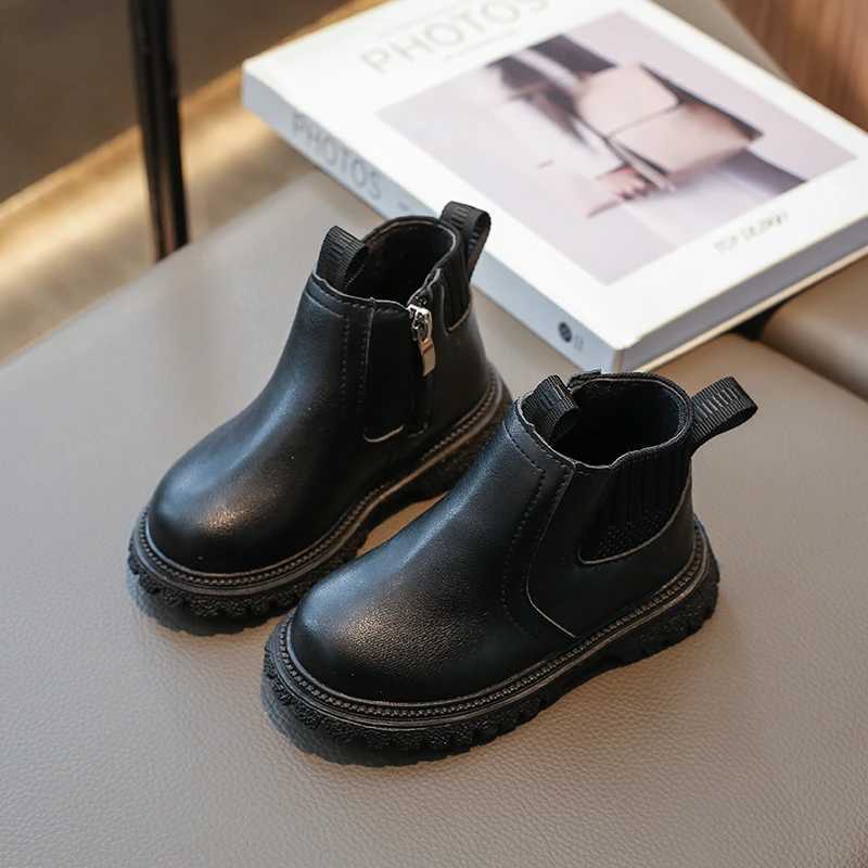 Childrens mens boots fashionable childrens ankle snow boots rubber soles warm autumn and winter side zipper childrens shoes M241102