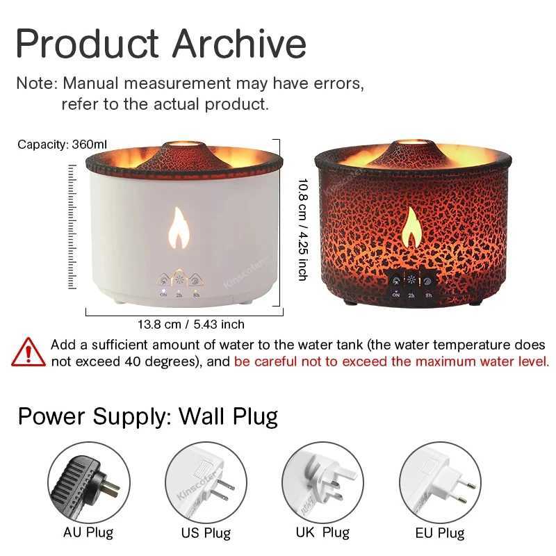 New NEW 2024 For Volcanic Flame Oil Diffuser Jellyfish Smoke Ring Air Humidifier Ultrasonic Atomizing Sprayer As Christmas GiftC241102