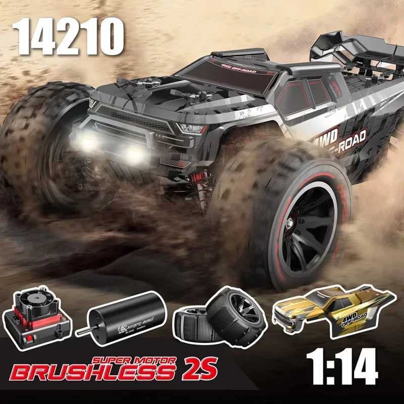Hypergo MJX 14210 1/14 V2.0 Rc remote control car 4WD off-road racing RC truck brushless 2.4G electric drift car boy toy X241101