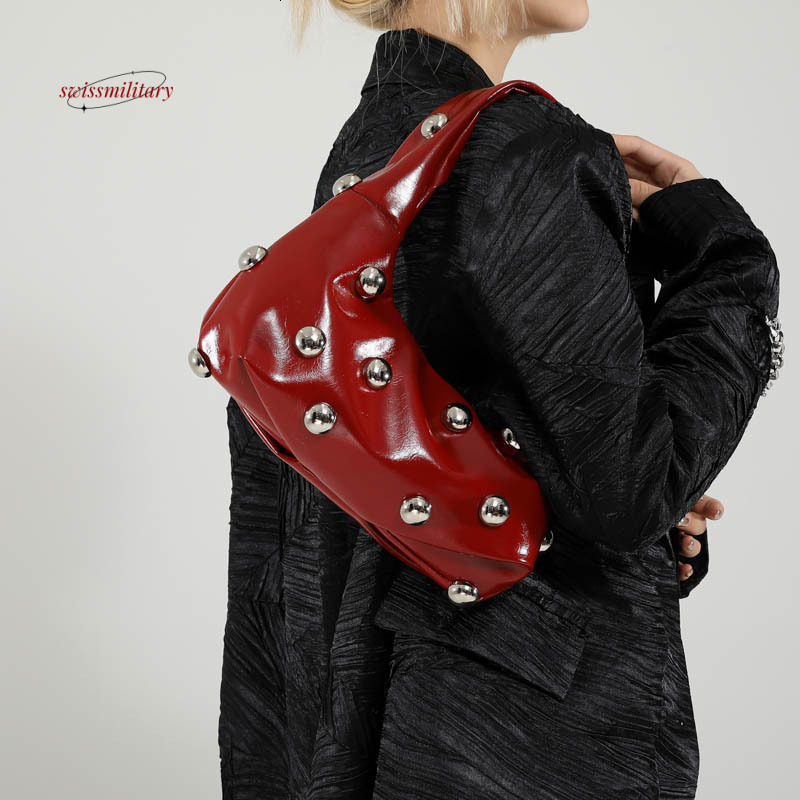2024 New Riveted Ball Underarm Trendy Fashion, niche Design, Single Personalized Cross Shoulder Women's Bag #29 swissmilitary