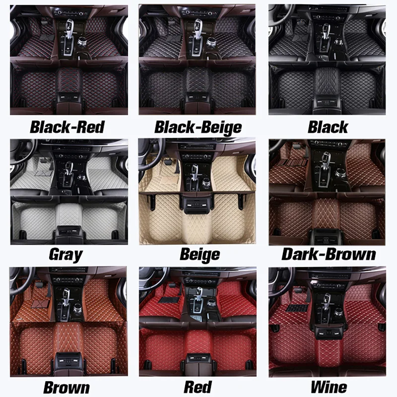 Car Floor Mats For Volkswagen VW TIGUAN 2017 2018 2019 2020 2021 2022 Car Trunk Mat Foot Pads Carpet Cover Interior Accessories