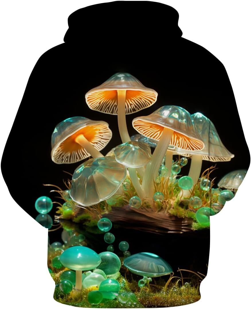 Hoodie for Mens Womens Funny Mushroom Hoodie Fungi Graphic Dreamy wild mushroomSweatshirt Graphic Hoodies sweatshirt Pullover Long Sleeve