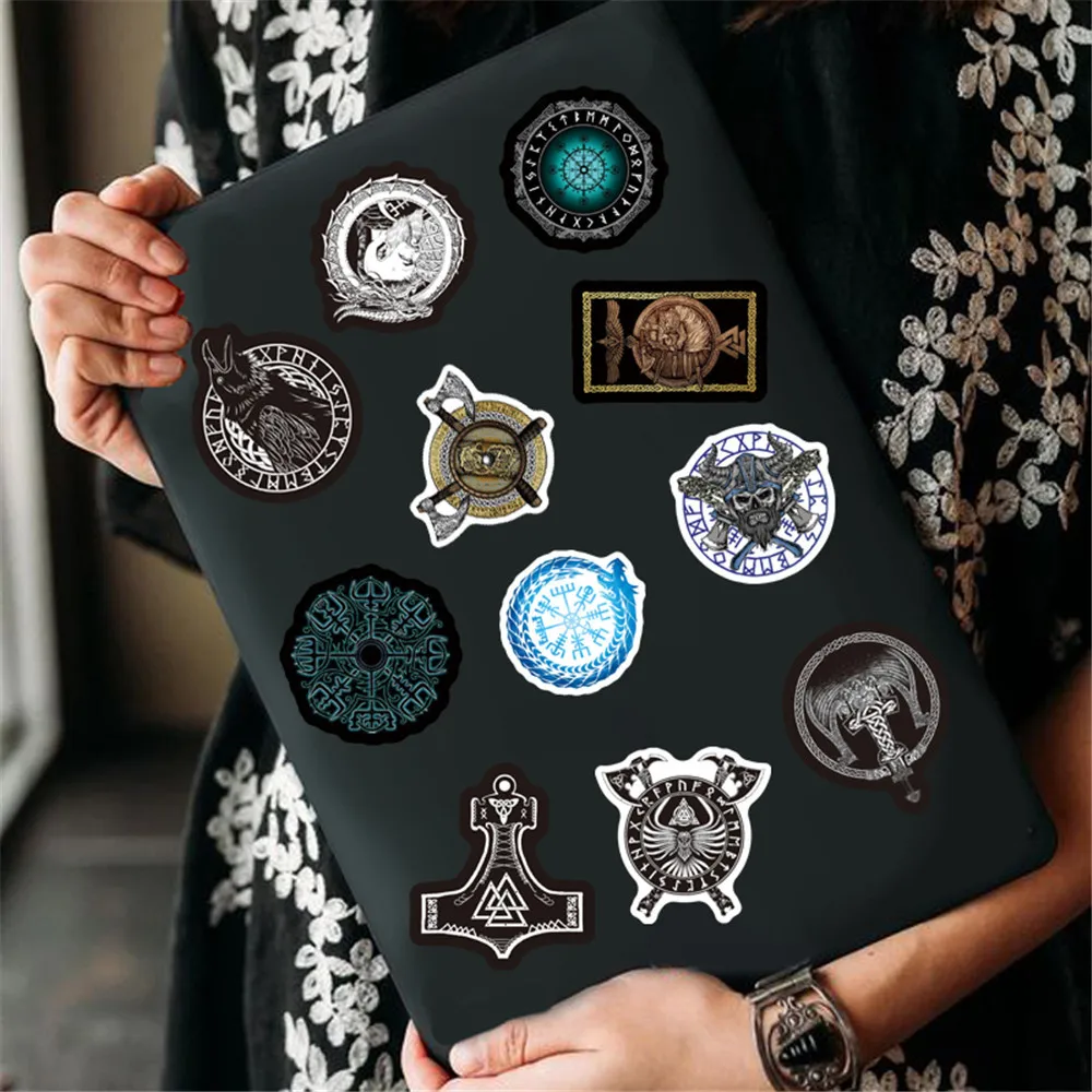 50pcs Mysterious Viking Pirates Style 2025 Stickers Frost Nordic Giant Wolf Defense new Totem Symbol Rune Toys Cool Decal Sticker
