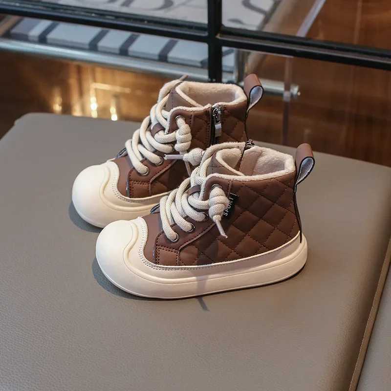 New Girls Shoes Winter Girls Boots Mid Top Waterproof Boys Skateboarding Shoes Childrens Warm Cotton Shoes Casual Childrens Shoes Robot M241102