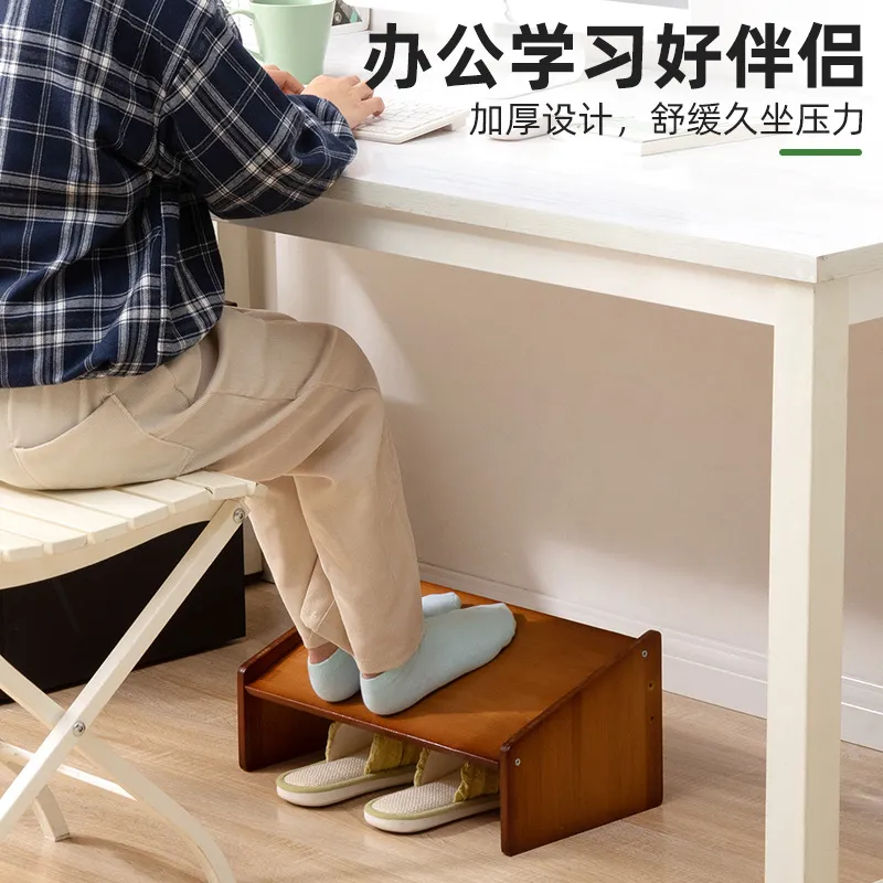 Modern Simple Footstool Office Desk Foot Rest Bathroom Toilet Wood new Feet Rest Household Footstool Raised Platform Under 2025 the Table