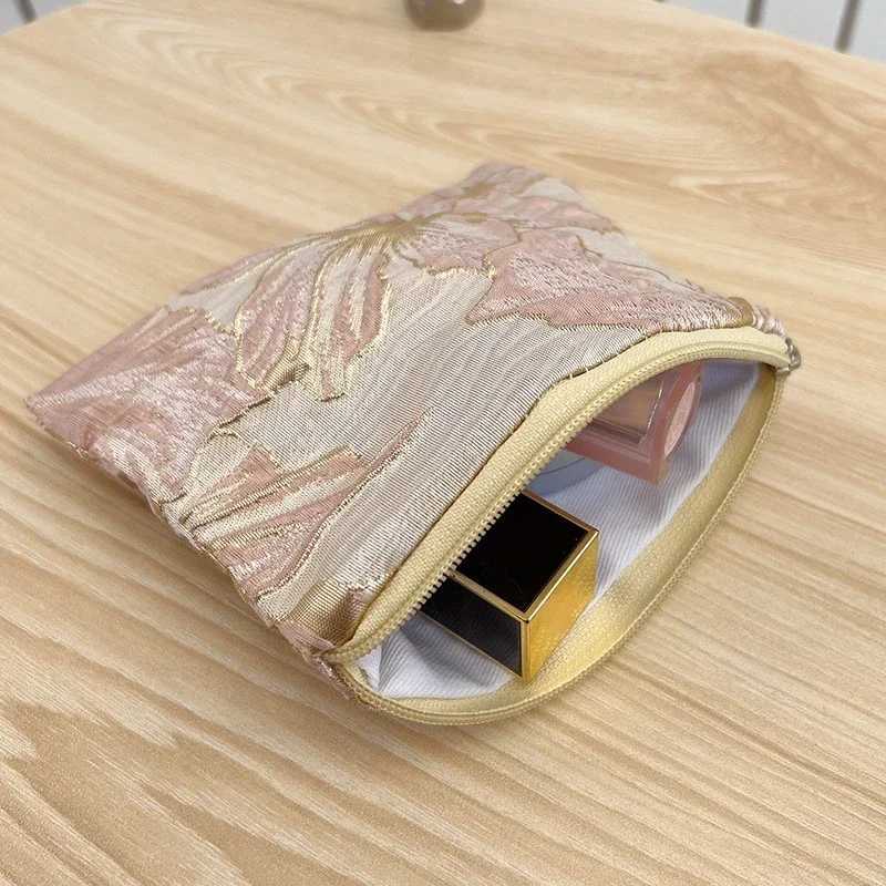 Mini Small Zipper Coin Purse Women Cute Floral Cluh Purse Lipstick Bag Key Wallet Lady Cott Travel Makeup Storage Bag PouchXJ241111