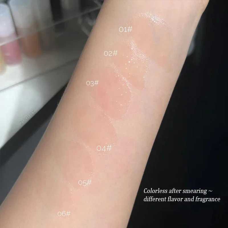Transparent lipstick glass lip gloss perfume non stick moisturizing lip coloring lip fullness lip care serum primer large brush head W241101