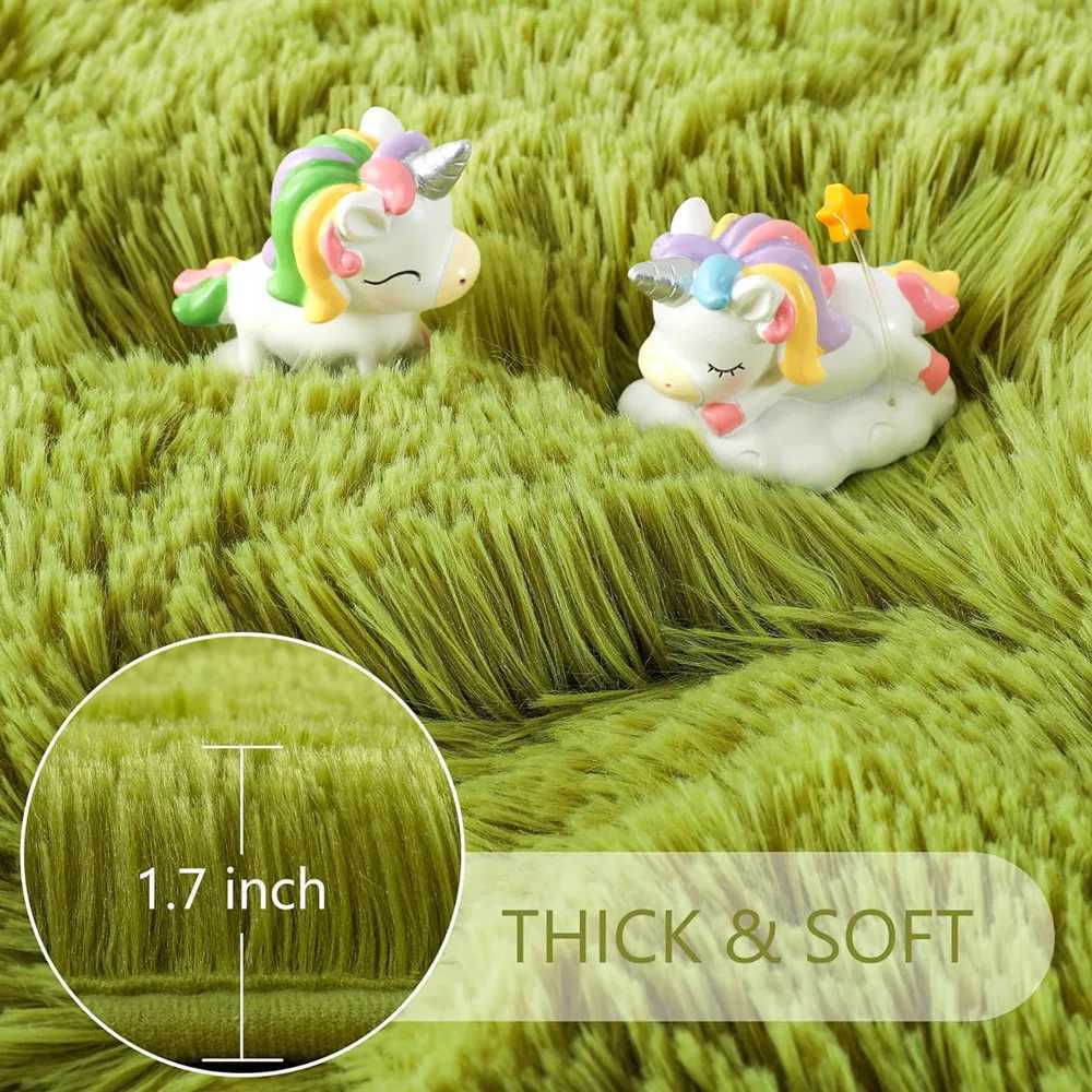 100/120CM Round Rug Small Fluffy Carpet for Bedroom Shaggy Circular Rug Cute Room Decoration for Bedroom Kids Room Nursery RoomXJ241101