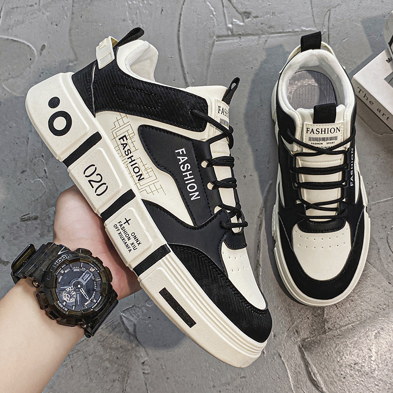 European Station Men's 2024 New Trendy All-Match White Casual Winter Fashionable Breathable Canvas Skate Shoes Men Men's board shoes Little 