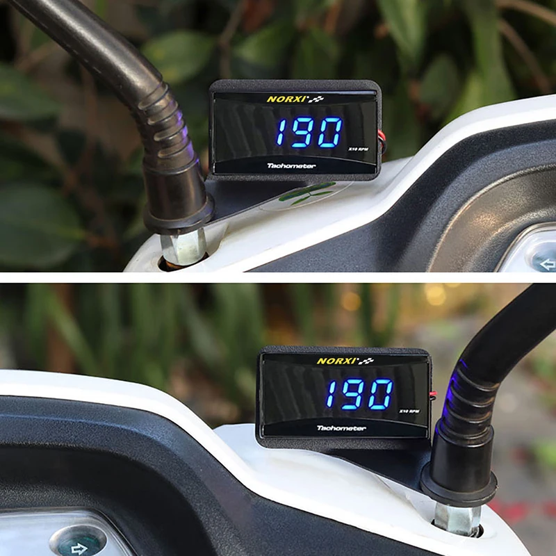 Motorcycle Mini RPM Meter Digital Square LCD Display Engine Tach Hour Meter Tachometer Gauge for BMW YAMAHA KAWASAKI Racing