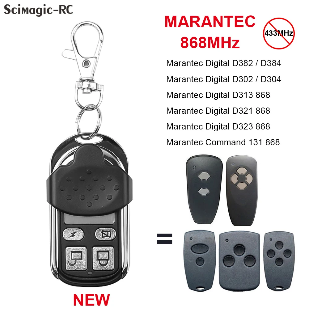 Marantec Digital D302 D304 868MHz Garage Door Remote Control Clone new Marantec Digital D382 D384 D313 2025 D321 Gate Opener