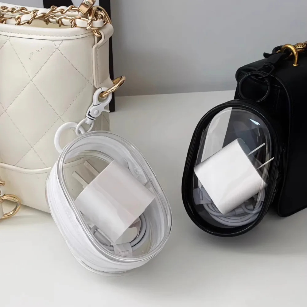 Transparent Storage Box Jewelry Organizer Data Cable Protective Cover Portable Doll Toy Pouch Keychain Bag Zipper Coin Purse 241029
