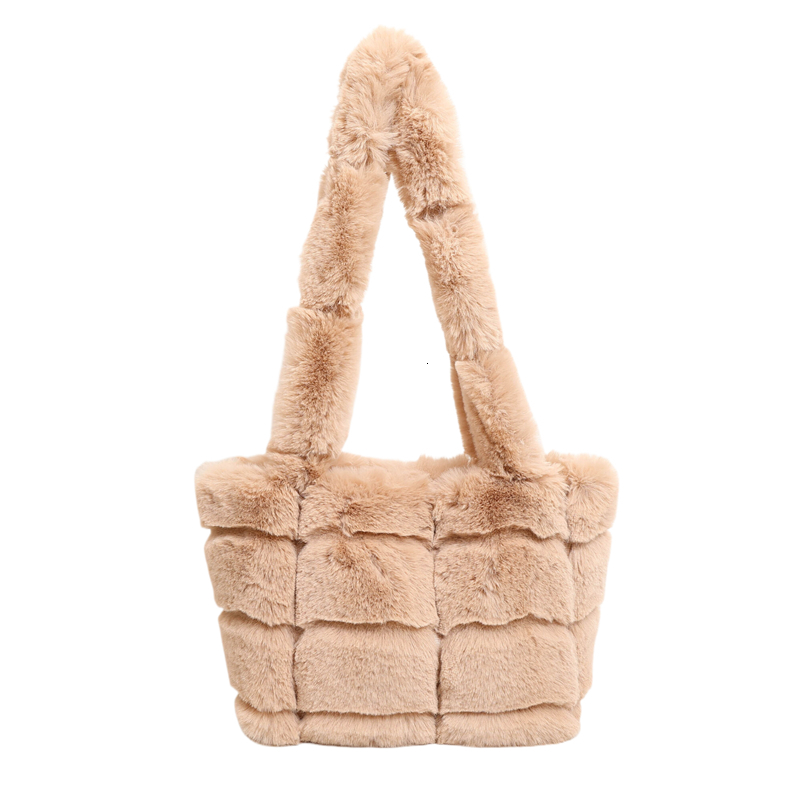 Women's Plush Designer Single Shoulder Fashionable Large Capacity Plush Top Handle Casual Plush Handbag Daily Commuting Bag