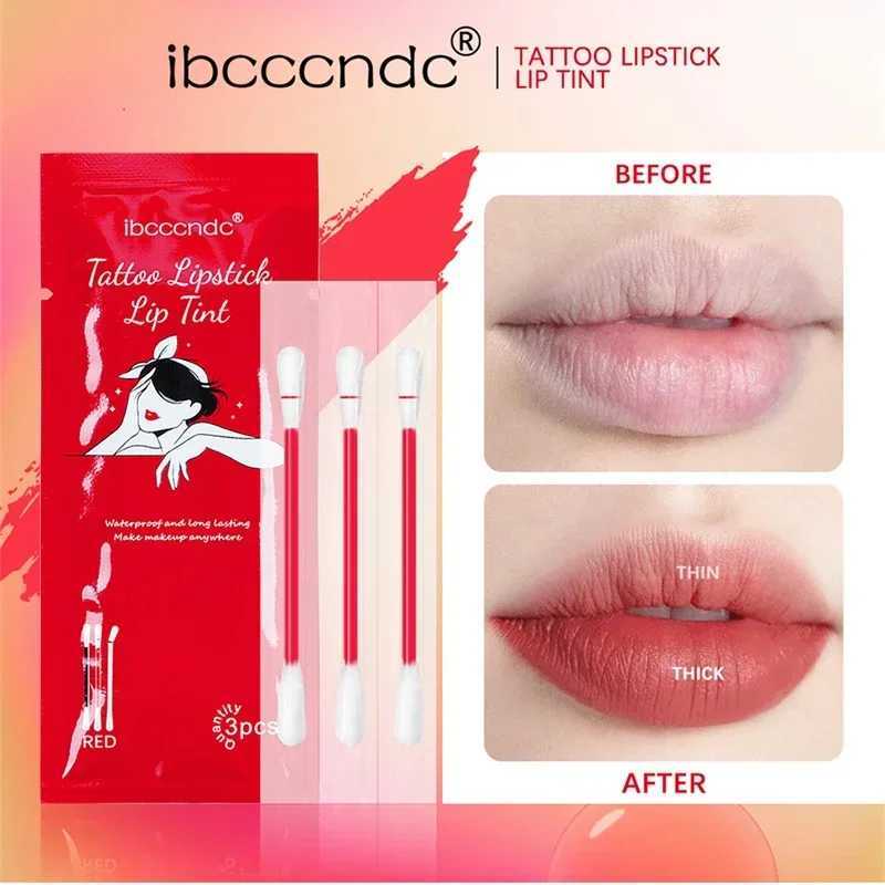 Lipglazes packaging disposable cotton swab lipstick portable waterproof liquid stick free cup tattoo lipstick kit W241101