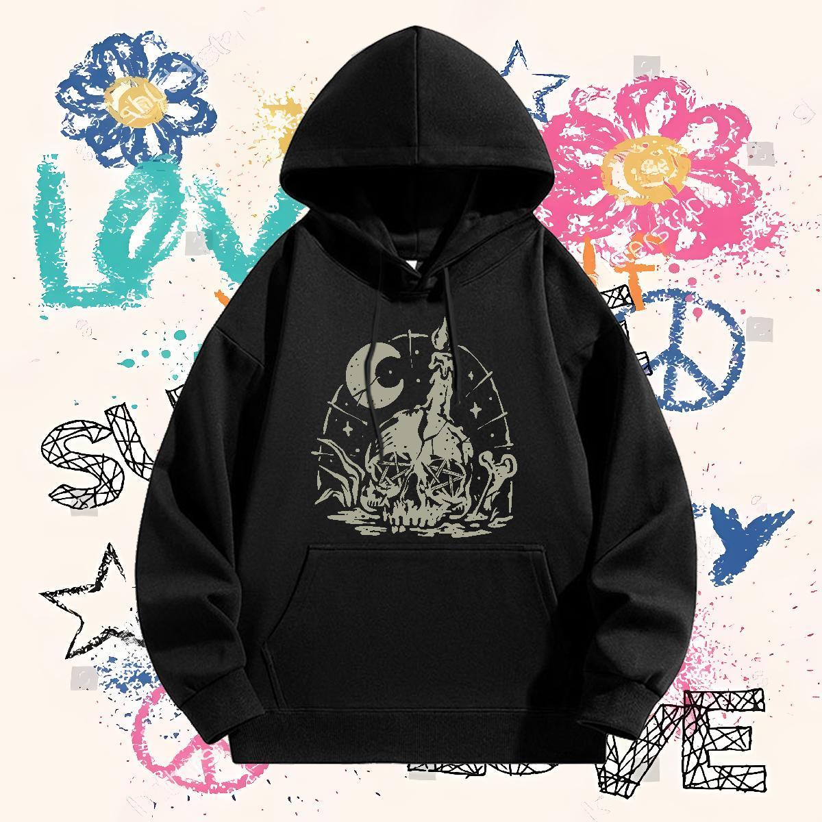 Designer Fashion Hoodie for Men Breathable Drawstring Hoodie Popular Hoodie Pullover US/EU Size Pullover Hoodie Casual Daily Wear Thick Fleece