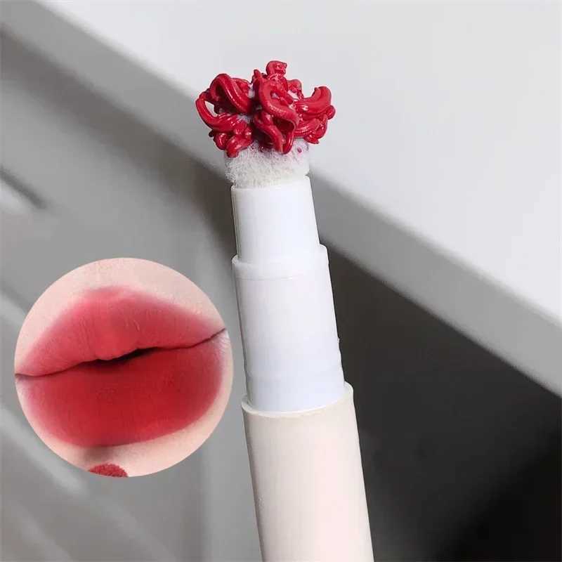 Korean fluffy velvet soft lipstick liquid lipstick matte rose red pigment waterproof durable dye face cream W241101