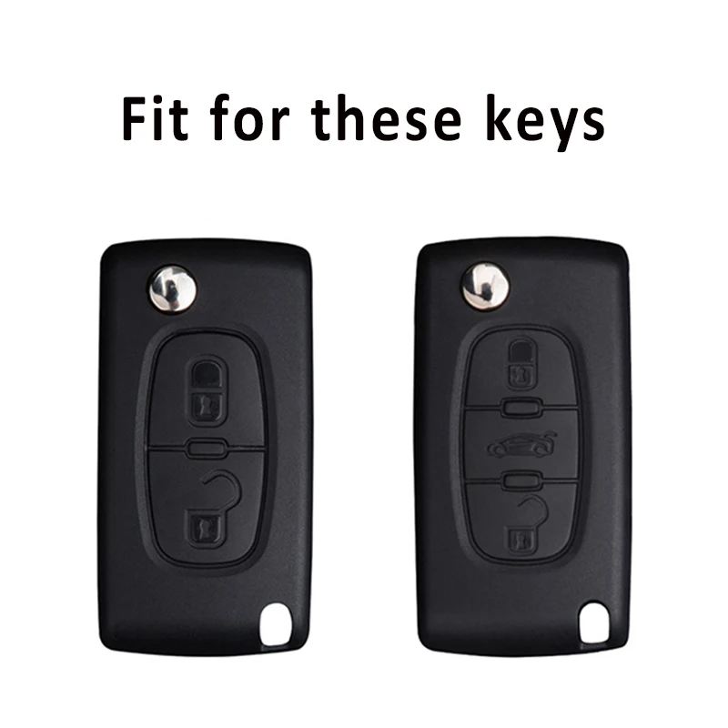 Buttons Key 2/3 Car Case Cover Shell Fob Keychain For Citroen Xsara C5 C6 C8 For Peugeot 107 207 307 308 407 607 3008 5008 smile