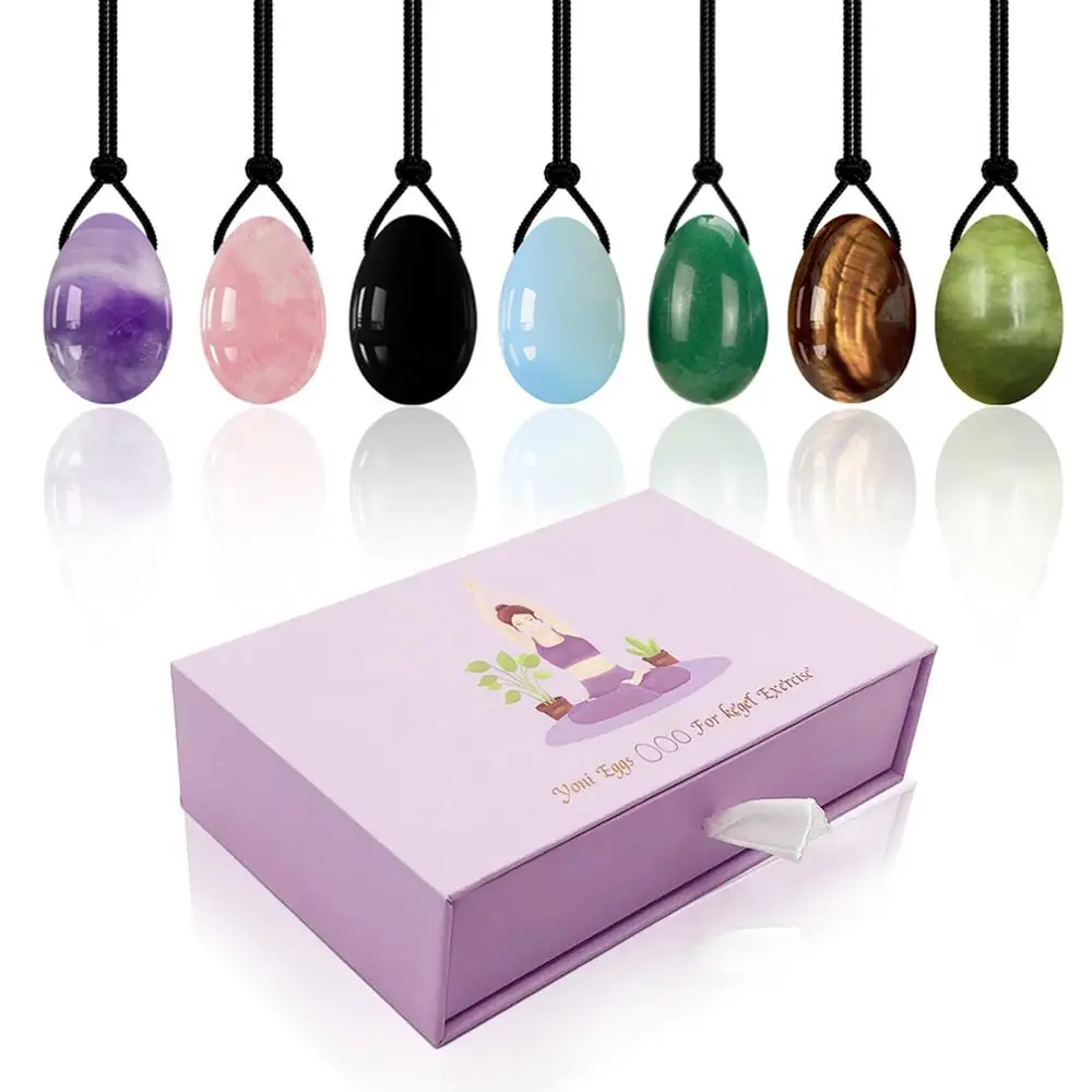 Gouache Stone Vaginal Massage Ball Yoni Egg Set Natural Rose Quartz Kegel Exercise Jade Egg Vaginal Muscle Tighten Jade Massager