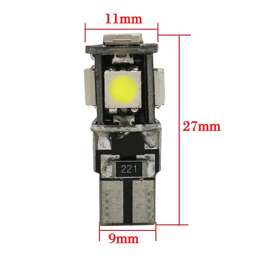 10PCS W5W T10 LED Bulbs Canbus 5050 5SMD 12V 6000K 194 168 LED Car Interior Map new Dome Lights Parking Light Auto 2025 Signal Lamp Warm