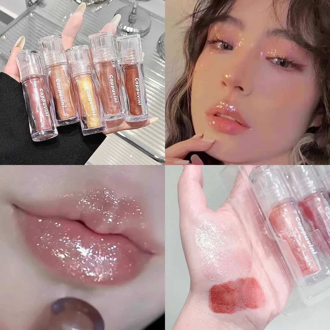 High quality shiny glass lip gloss moisturizing stick free cup lip glass continuous shimmer gloss liquid lipstick Korean cosmetics W241101