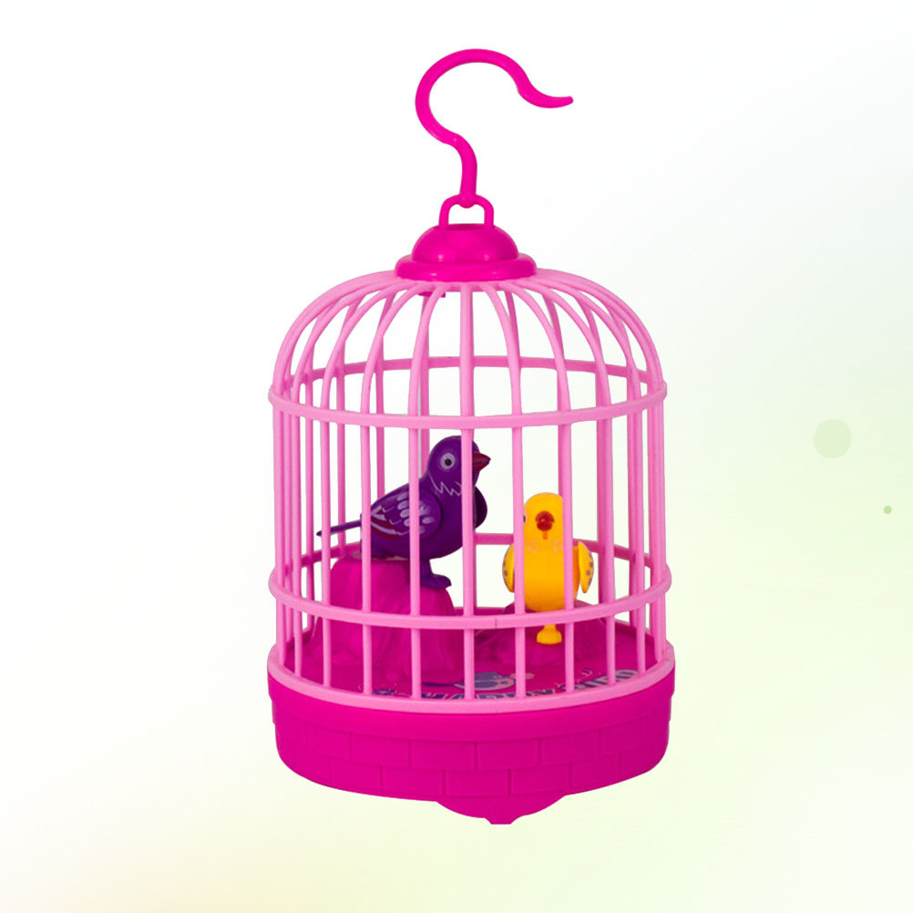 2025 Parrot Toy Bird Cage new Electric Electronic Voice Control Singing Birds Talking Repeat Model Figurine Statue Pet Branchanimal