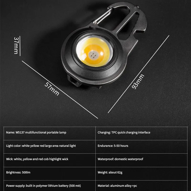 Super Mini Luminous Rechargeable 2025 LED Lamp Multifunction new Keyring Type-c Charging Strong Light Outdoor Portable Flashlight