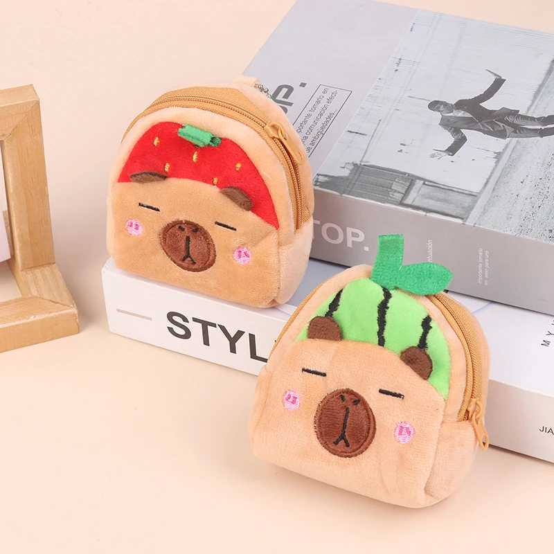 Cute Capybara Plush Wallet Carto Animal Coin Purse Portable Mey Changer Pouch Earphe Storage Bag Birthday GiftsXJ241111
