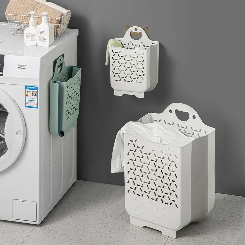 Dirty Clothes Household Wall-Mounted Storage Bag Folding Bathroom Laundry Basket