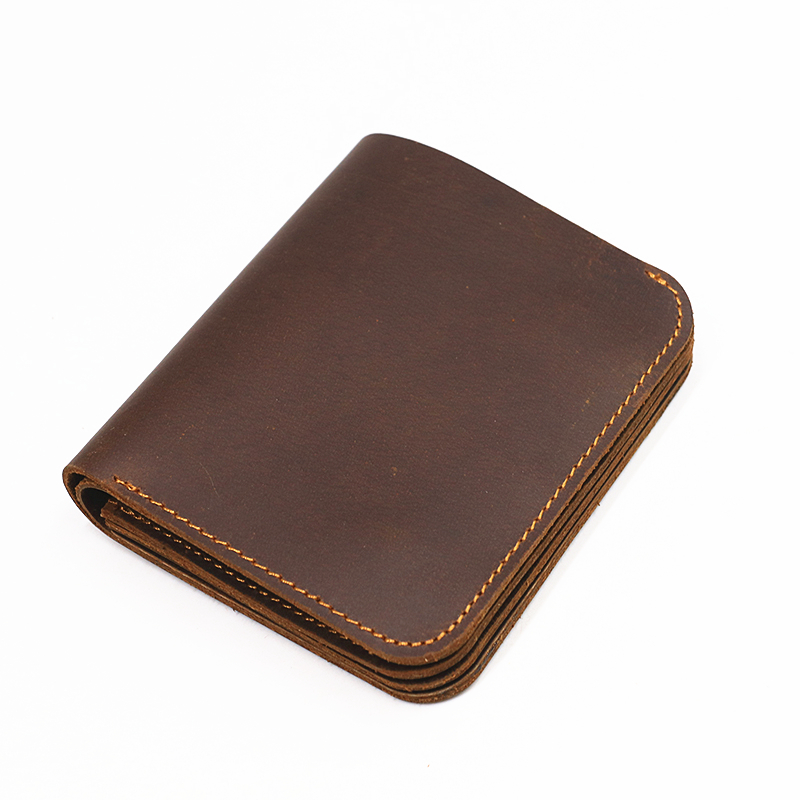 100% Genuine Leather Wallet For Men Male Vintage Original Cowhide Short Bifold Men's Purse Card Holder With Zipper Coin Pocket