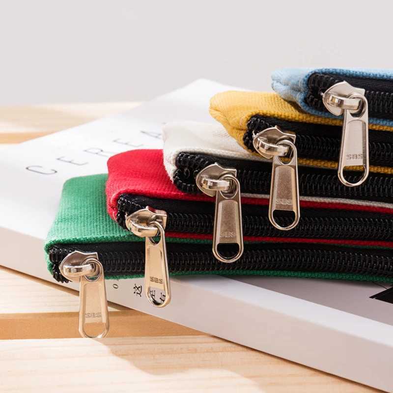 DIY Plain Canvas Cott Bag Pure Zipper Coin Key Bag Mey Pocket Women Men Hand-held Coin Purse Small Wallet KidXJ241111