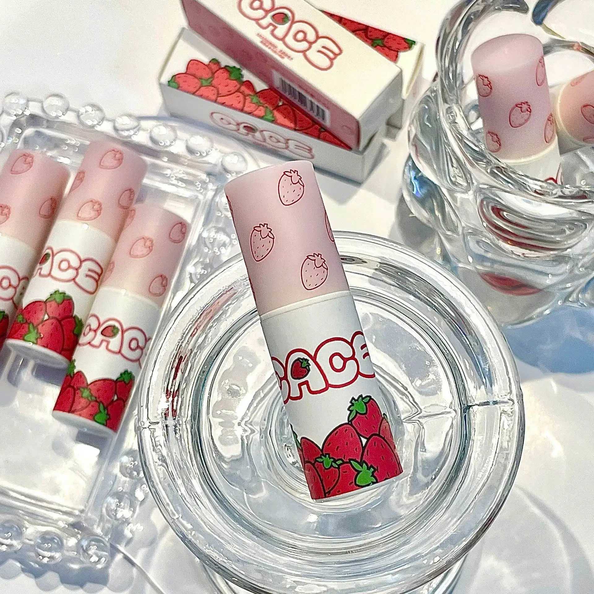 6-color brown pink lipstick matte liquid lipstick cute strawberry waterproof velvet nude red lip mud cheek red tone cosmetics W241101