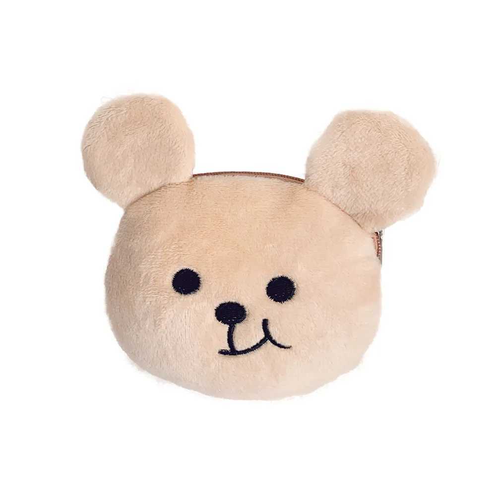 Super Cute Plush Bear Coin Purse Three-dimensial Carto Storage Bag Outdoor Travel Girls Wallet Earphe Bag Zip BagXJ241111