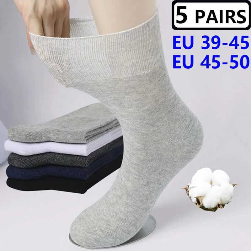 5 Pairs Plus Size EUR 45-50 Prevent Varicose Veins Mens Diabetics Patients Cotton Loose Mouth Sock Man Women Comfort Meias LX241102