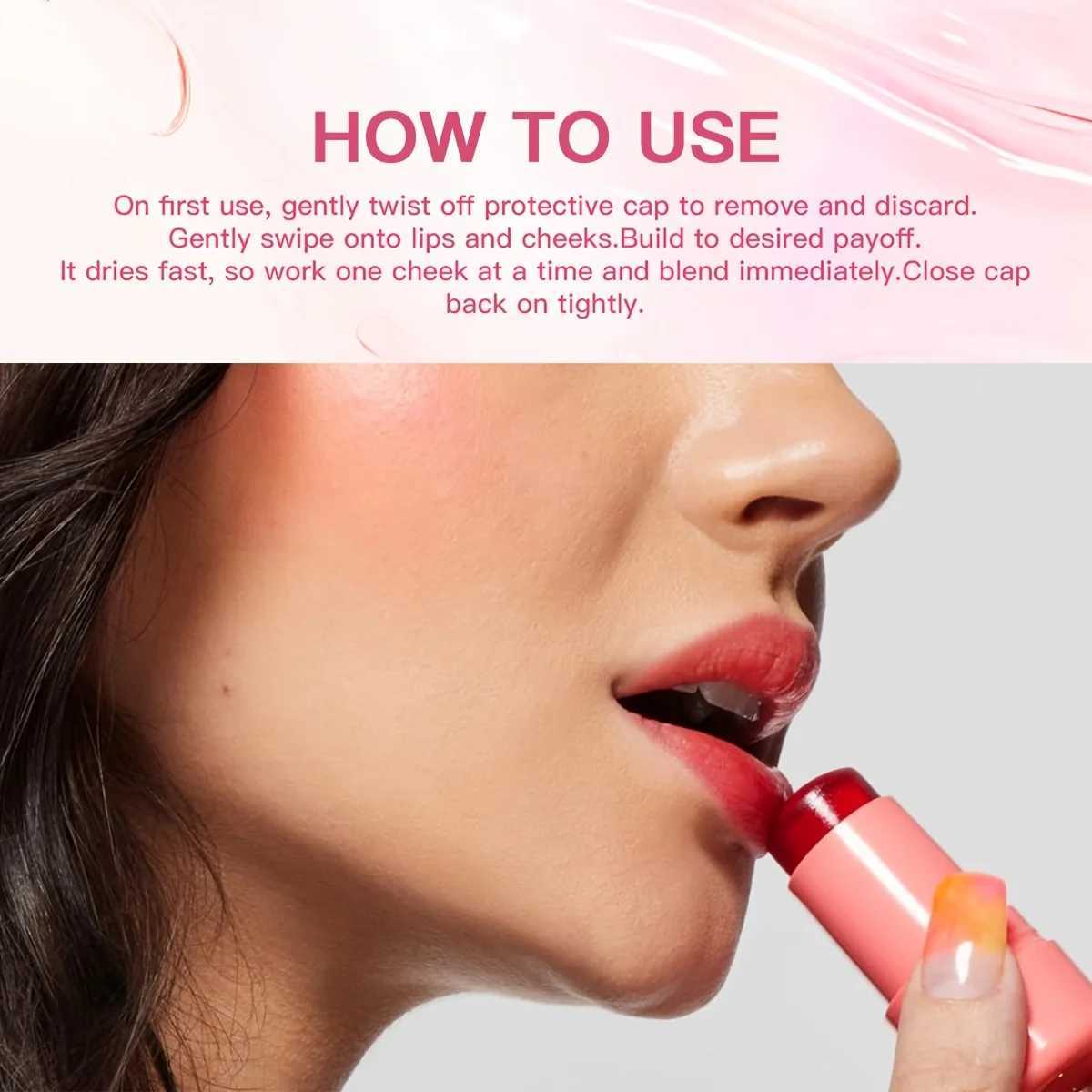 4-color jelly powder blusher stick lipstick eye shadow 3-in-1 multi-purpose matte powder blusher moisturizing bright lip color W241101