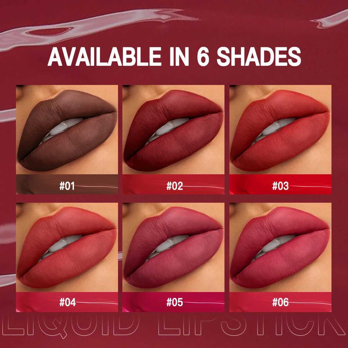 USHAS 6 Color lipstick Long lasting moisturizing lip color Heart shape design Simple color liquid lipstick W241101