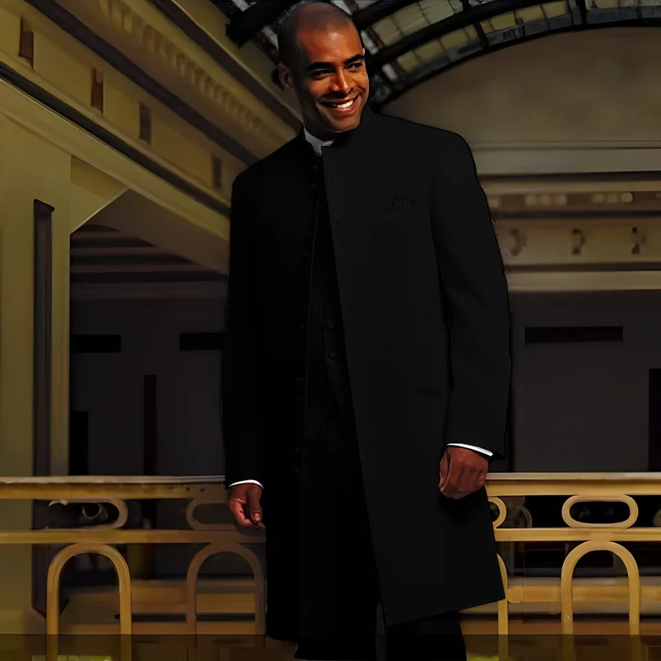 2024 Mens Suit Long Jacket Pants Vest Threepiece Set Wedding Groom Tuxedo Indian Style Single Breasted Blazer Custom 241024