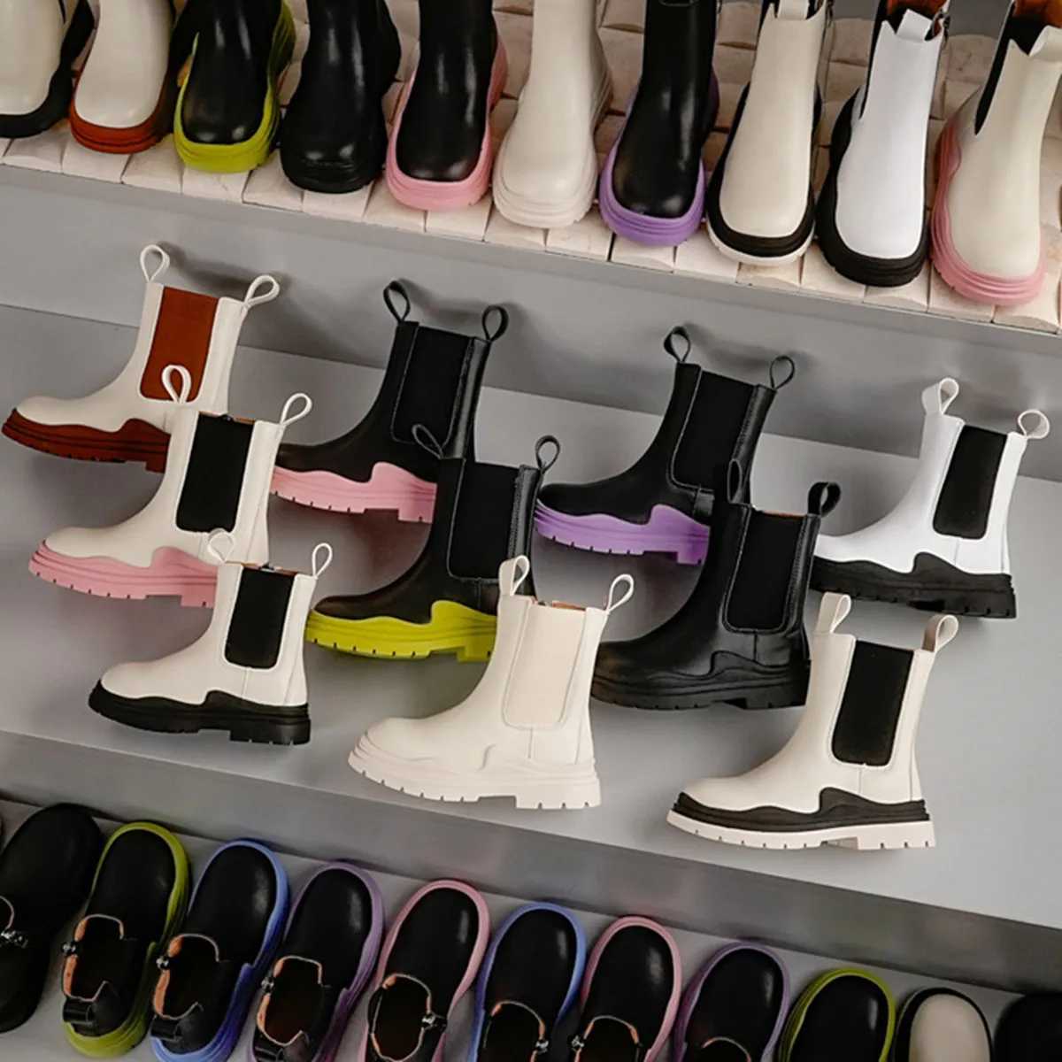 Childrens chimney boots spring/summer new fashionable leather boots childrens round toe casual shoes XZ169 M241102