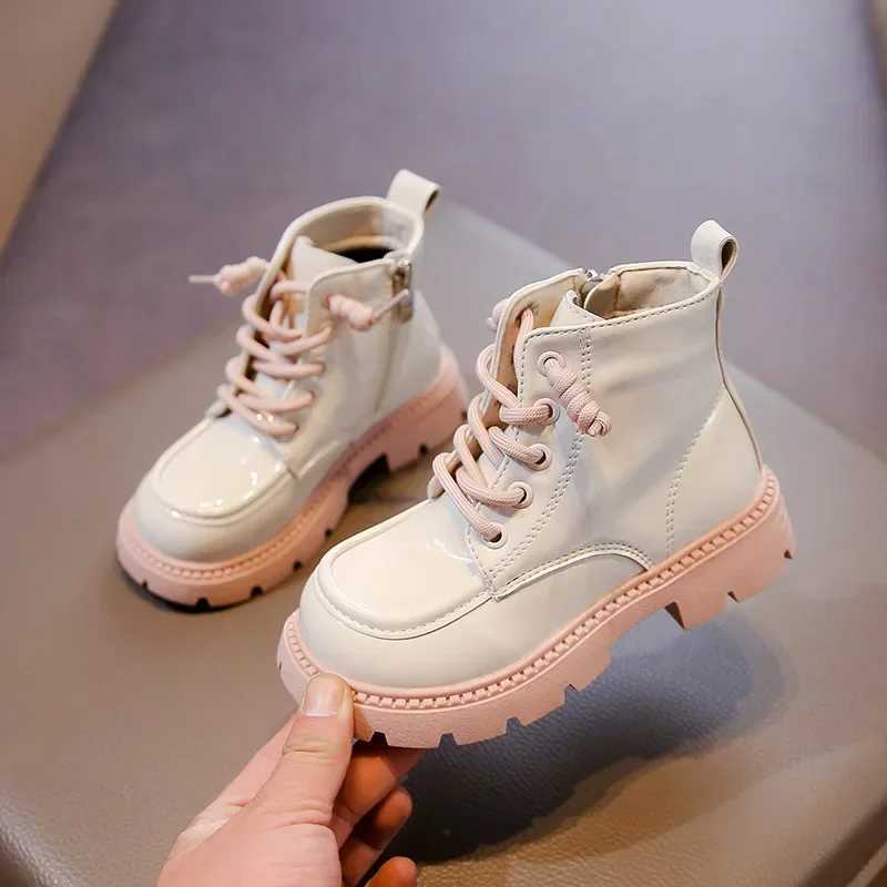 Childrens ankle boots with thick soft sole sweet girl princess boots Pu leather new fashion childrens short boots minimalist trend M241102