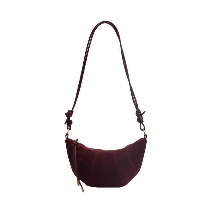 CMM Korean Niche Cow Horn Dumpling Bag Womens Bag New Texture Frosted Crossbody Bag Daily Commuting Phone Bag