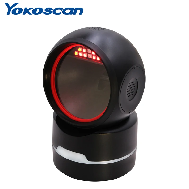 MP6800 Cost-eefective Highgrade ring light Desktop Omni-Directional Handsfree 1D/2D/QR Barcode Scanner USB/RS232 For Supermarket