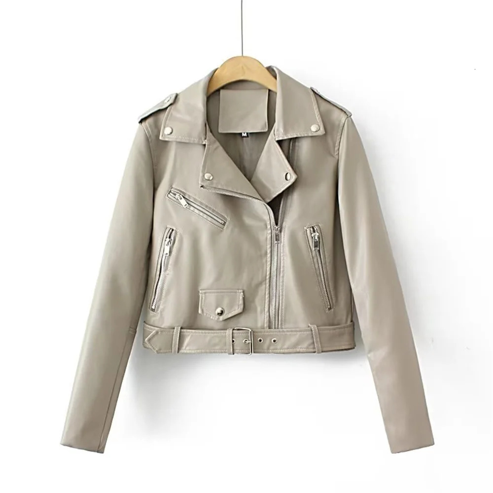 UNIZERA Autumn/Winter Product Womens Fashion Casual Edition Polo Collar Leather Zipper Decorative Jacket Coa 241031