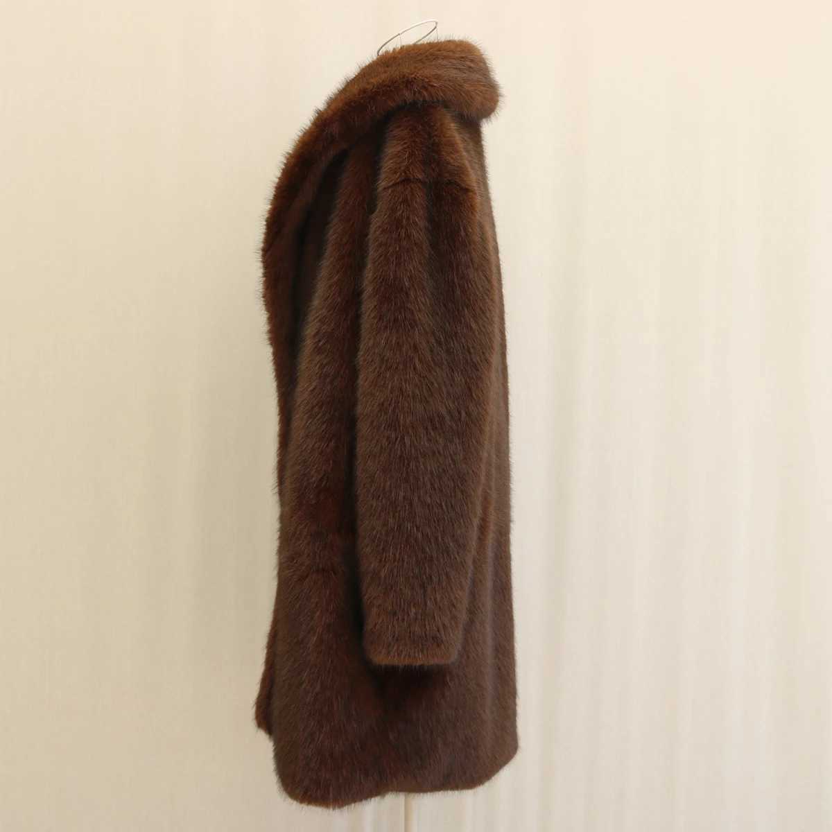 Mens fur coat faux wool coat winter warm long leather clothing large size fashion casualXJ241102