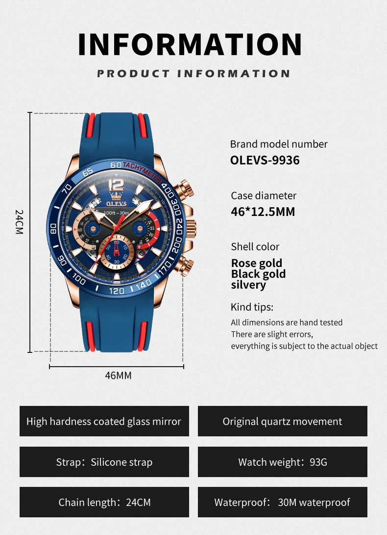 OLEVS new Quartz Watch for Men Original TOP Brand Rubber strap Waterproof Luminous Date 2025 Week Men's Quartz Watch reloj hombre
