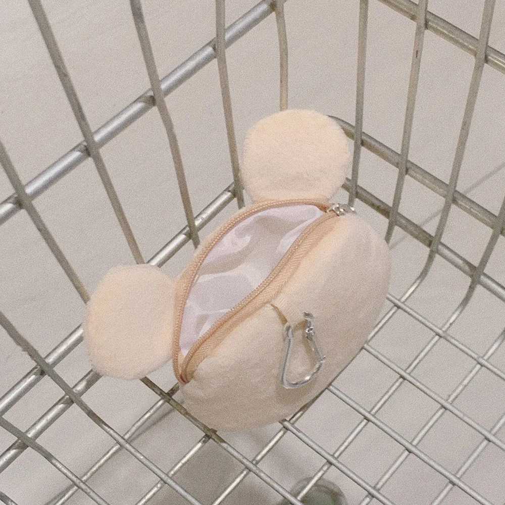 Super Cute Plush Bear Coin Purse Three-dimensial Carto Storage Bag Outdoor Travel Girls Wallet Earphe Bag Zip BagXJ241111