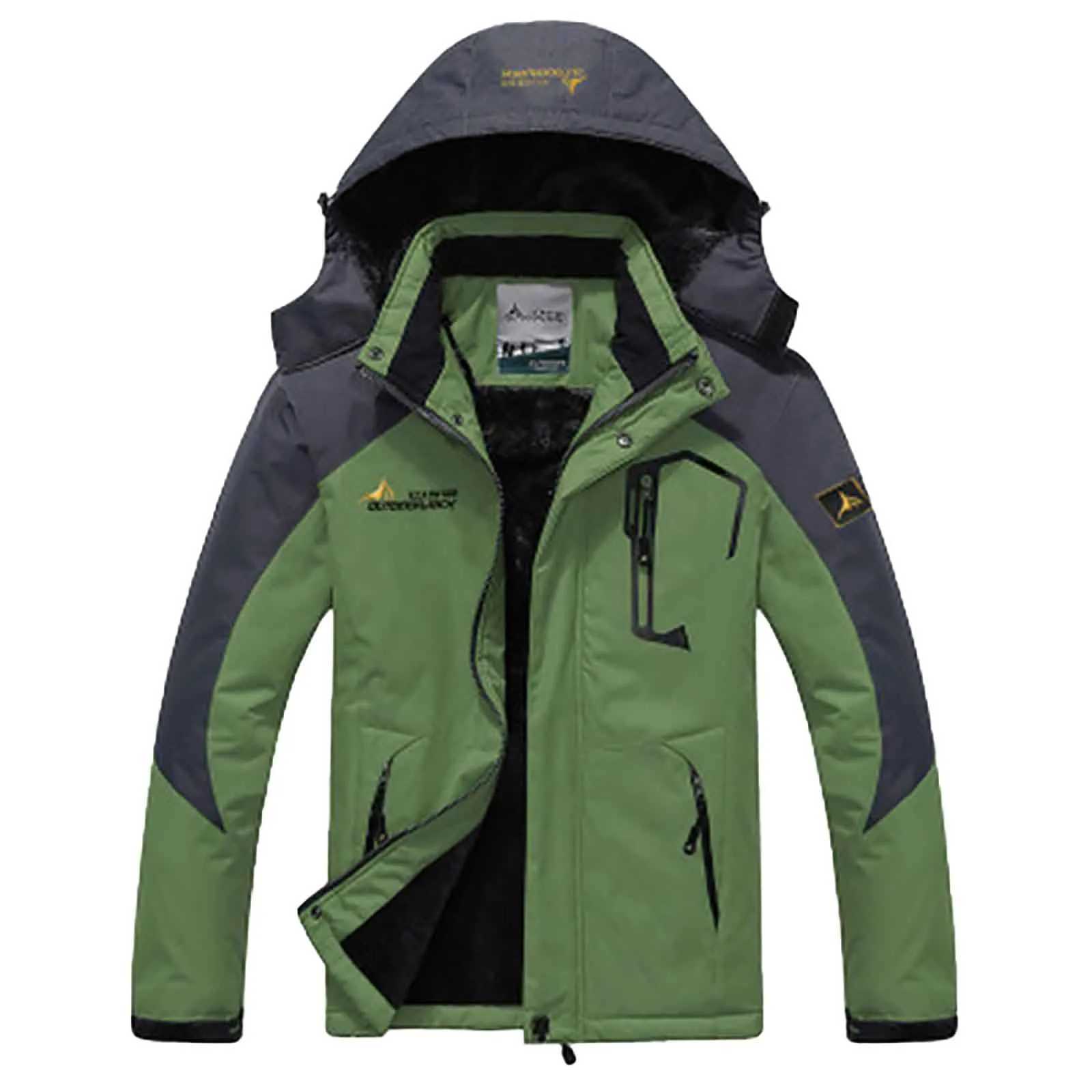 Mens winter jacket outdoor skiing snow jacket warm wool jacket sprint jacket winter thick solid color jacket W241102