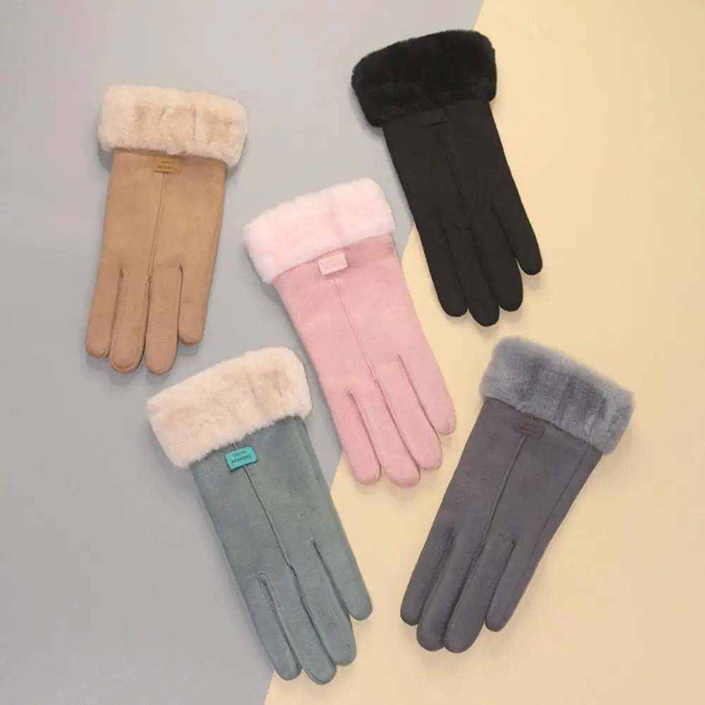 new 1 Pair Stylish 2025 Winter Gloves Letter Cold Resistant Lightweight Outdoor Sport Touch Screen Female Warm Gloves